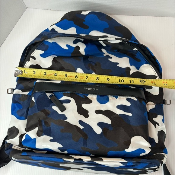 NWT Michael Kors Kent Cobalt White Backpack Army Camouflage Nylon - Picture 10 of 10